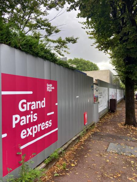 Habillage palissade travaux ligne 15 à Paris