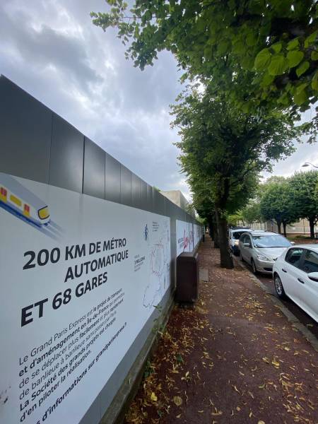 Habillage grand format pour communiquer sur la ligne 15 à Paris